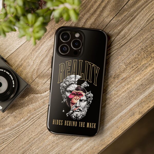 Stylish Phone Case - Reality Hides Behind the Mask, Trendy Gift for Creatives, Ideal for Students & Art Lovers, Unique Mobile [...] - Image 4