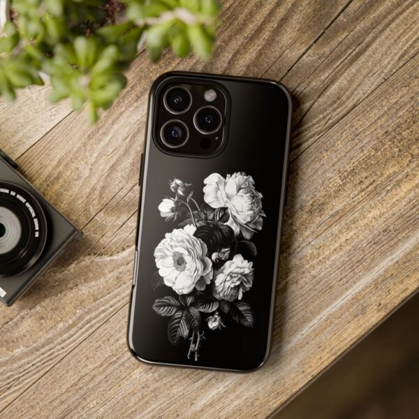 Elegant Floral Phone Case, Tough Cases for Protecting Phones, Black Rose Design, Gifts for Her, Customized Phone Accessories - Image 4