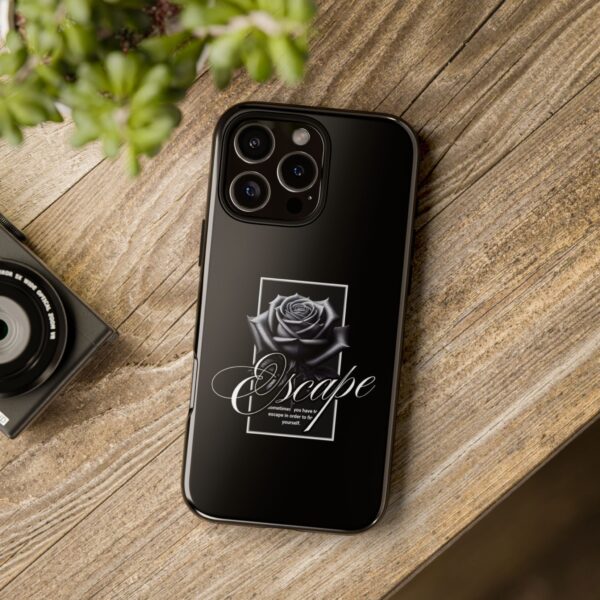 Black Rose Phone Case - Escape Design, Gothic Style, Tough Protection, Gift for Her, Perfect for All Occasions, Aesthetic Accessories - Image 4