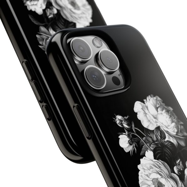 Elegant Floral Phone Case, Tough Cases for Protecting Phones, Black Rose Design, Gifts for Her, Customized Phone Accessories - Image 2