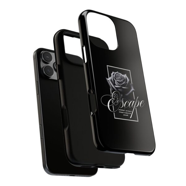 Black Rose Phone Case - Escape Design, Gothic Style, Tough Protection, Gift for Her, Perfect for All Occasions, Aesthetic Accessories - Image 3