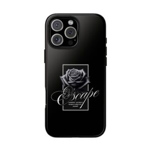 Black Rose Phone Case - Escape Design, Gothic Style, Tough Protection, Gift for Her, Perfect for All Occasions, Aesthetic Accessories