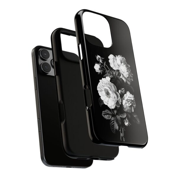 Elegant Floral Phone Case, Tough Cases for Protecting Phones, Black Rose Design, Gifts for Her, Customized Phone Accessories - Image 3