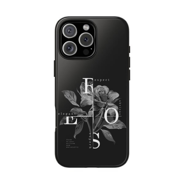 Elegant Floral Phone Case, Tough Case for Protection, Loving Gift for Her, Black Rose Design, Birthday, Mother’s Day, Personalized